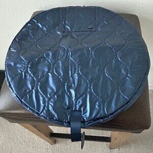 Samantha Brown To-Go LAY n GO Drawstring Cosmetic Organizer METALLIC BLUE nwt
